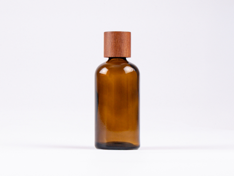 Glasflasche-mit-Schraubverschluss-Tropfmontur-Bambus